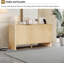 Buffet 58 po à lattes cannelées avec rangement, crédence décorative moderne avec 4 portes cannelées et tablettes réglables, armoire-buffet en bois pour le salon, la salle à manger, le couloir