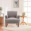 Fauteuil d'appoint rembourré en mélange de lin-1355720394