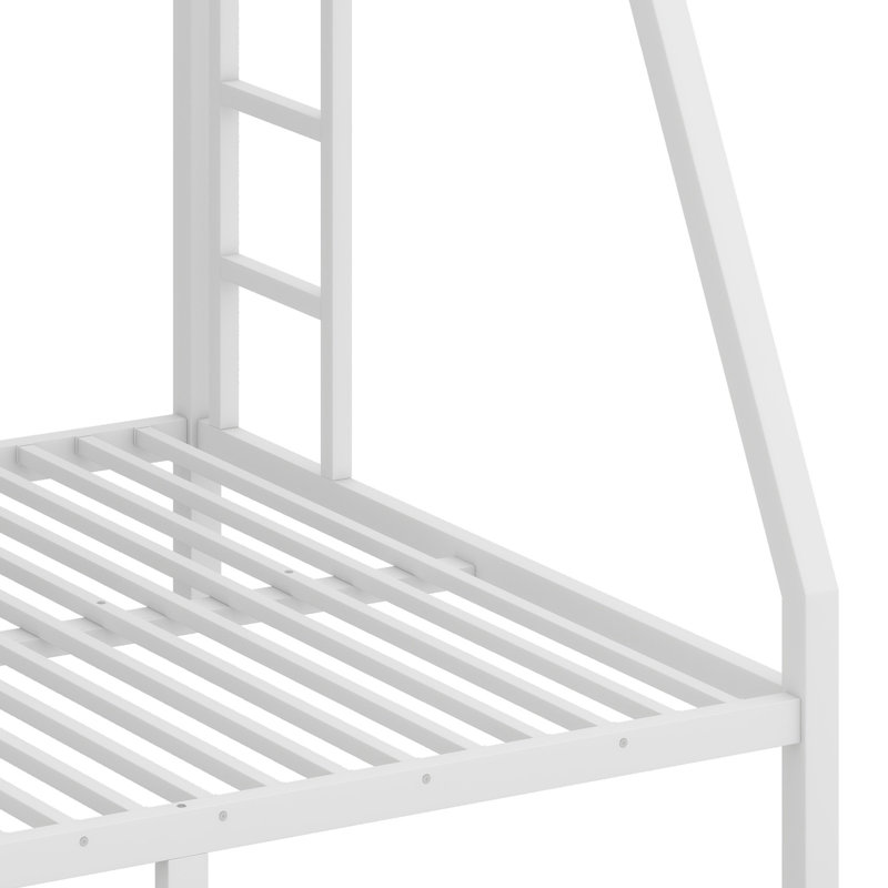 Metal Bunk Bed For Teens And Adults,Space-Saving, White