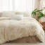 Beige Floral Tufted Bedding Duvet Cover Soft Bed Set-113109694