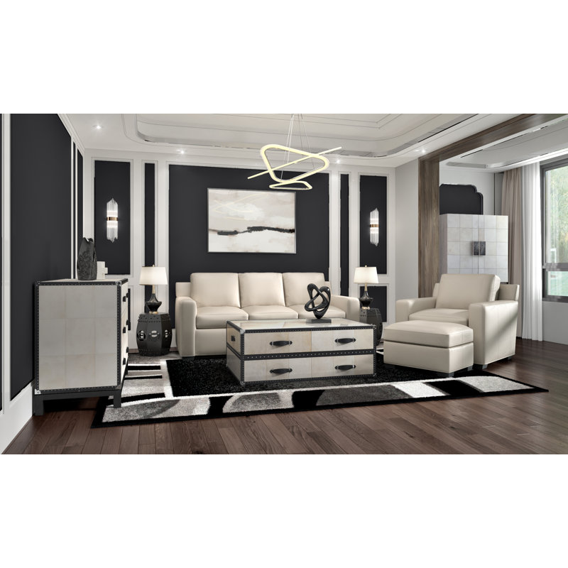 Lawson 88" Leather Sofa, 35.5" H x 88" W x 40" D, Fergus Bisque