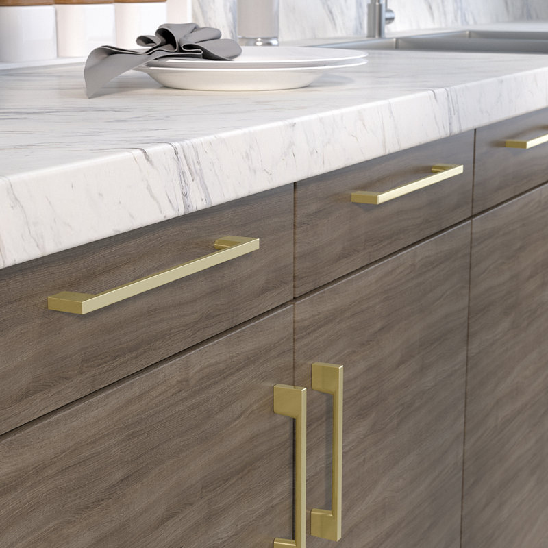 7 9/16" Center to Center Bar Pull, Satin Brass