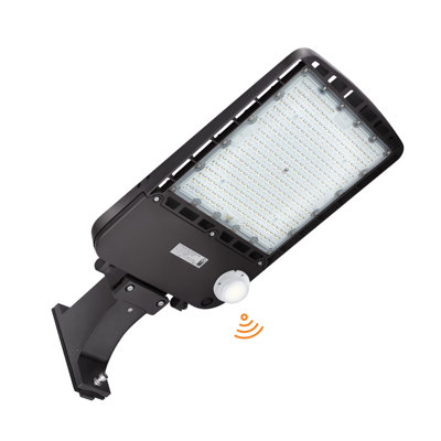 RUN BISON LED Parking Lot Light 200W/150W/100W Adjustable, 26000LM 5000K Adjustable Arm Mount LED Street Light with Dusk to Dawn Photocell, 100-277V IP65 Waterproof Shoebox Light for street,gym,stadium,roadway