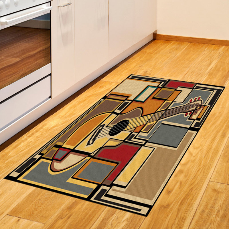 Tapis décoratif en fibre de polyester à haute densité, Rectangle 2 pi 7 po x 5 pi