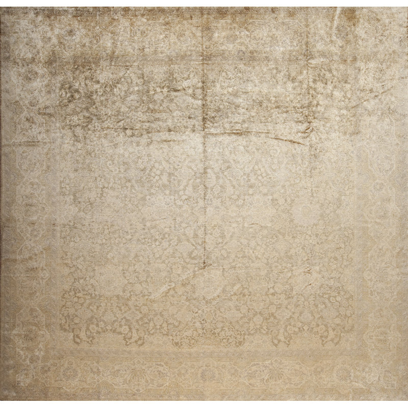 Noble House Vintage Silk One-of-a-Kind 12.10 X 13.2 Hand Knotted Area Rug