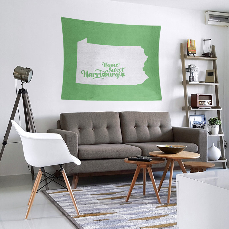 Tapisserie de Harrisburg, Pennsylvanie, H 27,5 po x l 37,5 po, Vert