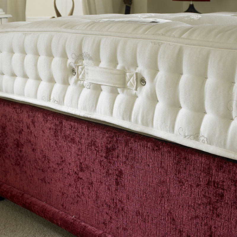 Signature Upholstered Divan Bed, Single (3'), Without Drawer, Red