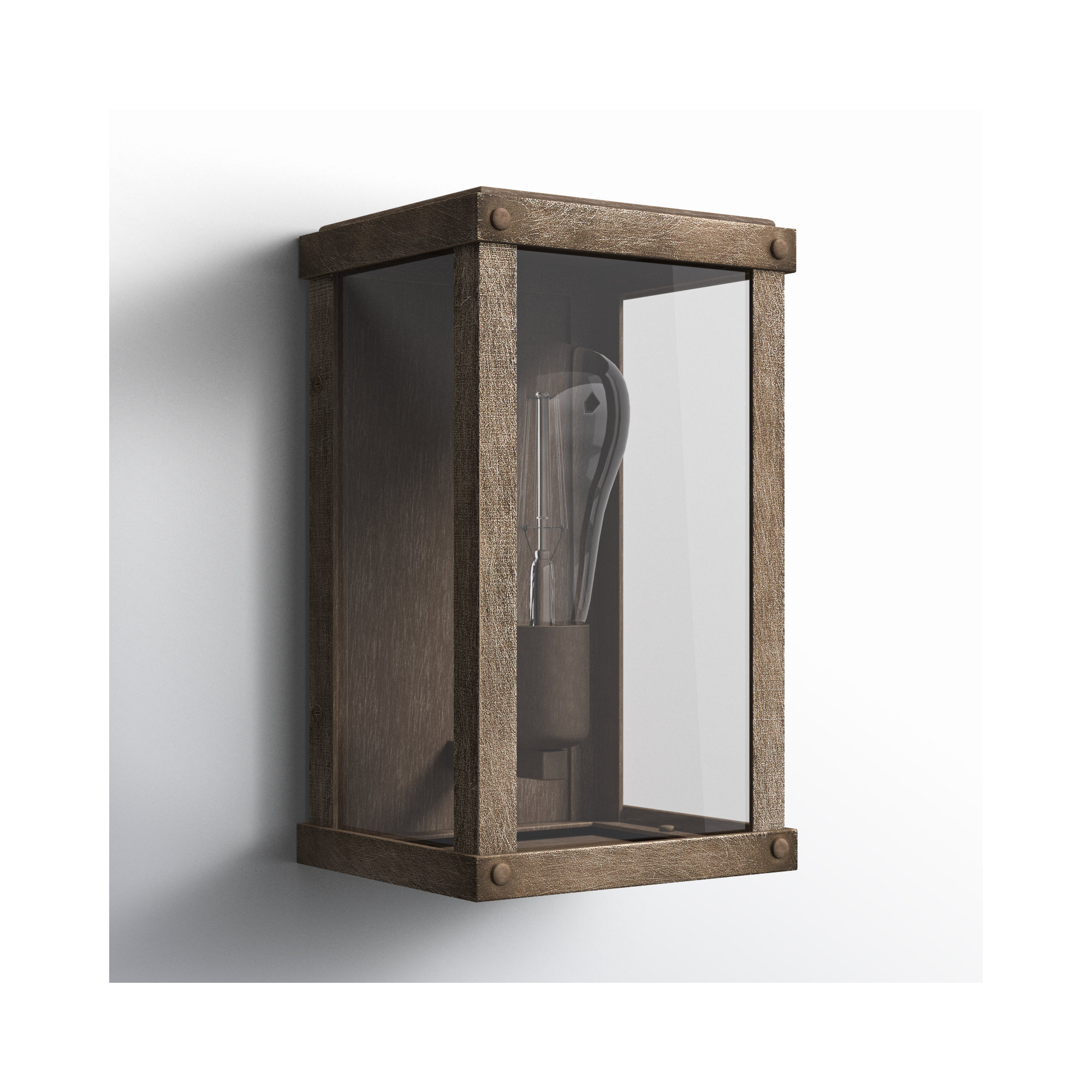 Single Light Outdoor Aluminum Wall Light, Burnished Bronze