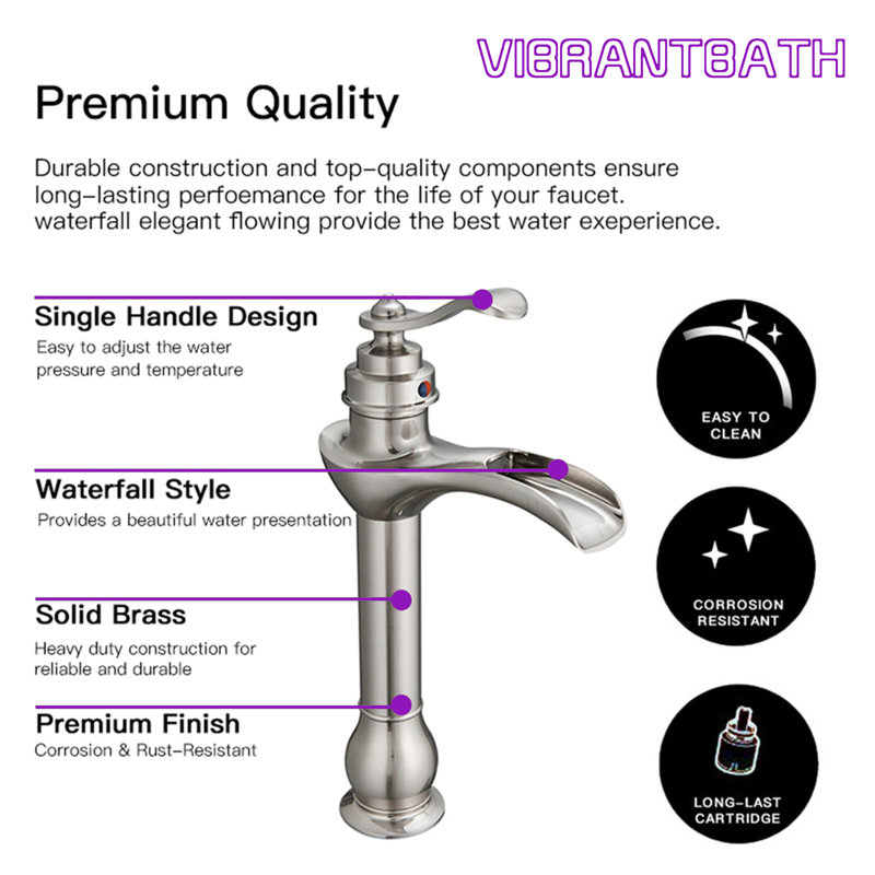 Brushed Nickel High Arc Single Handle Bathroom Faucet