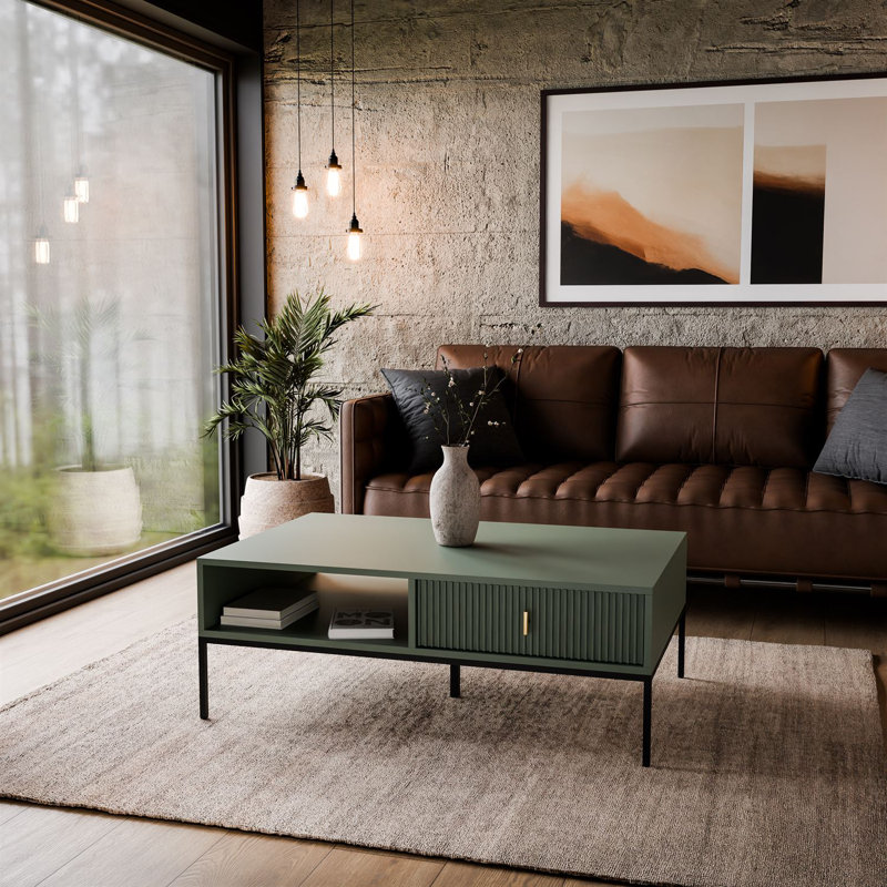 MIDNIGHT Coffee Table with Storage, Smoke Green