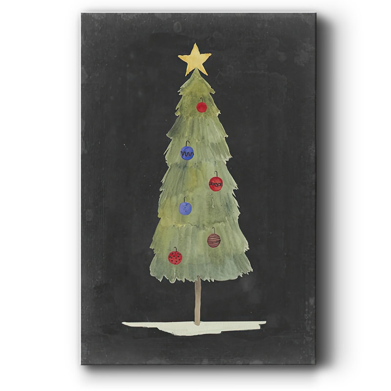 Toile tendue avec châssis de qualité supérieure Christmas Glow II - prête à être accrochée, H 48 po x l 32 po x P 1,5 po