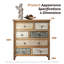 Commode d'appoint rétro en bois avec 6 tiroirs, commode de rangement rustique multicolore sculptée pour chambre à coucher, salon, décor de style campagnard (L 25,59 po x l 12,6 po x H 33,07 po)