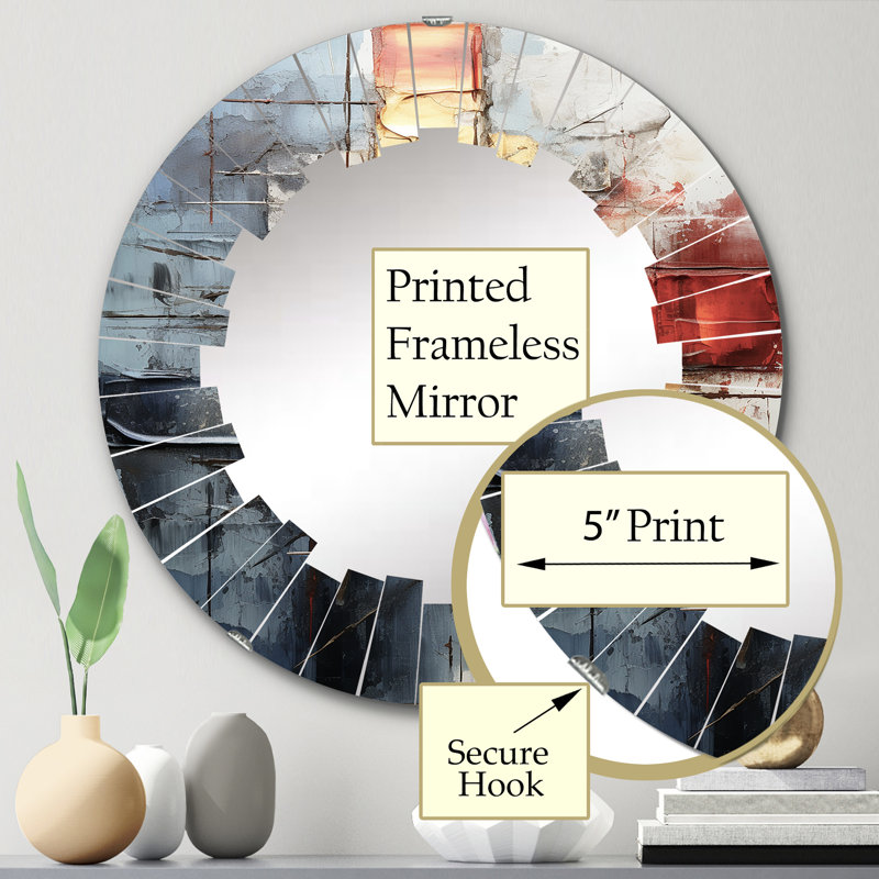 Waitsfield - Miroir mural moderne rond, 24 po x 24 po