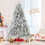 Arbre de Noël enneigé 7 pi avec lumières et branches blanches 7 pi-42884328