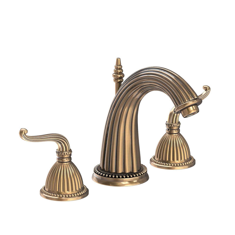 Alexandria Widespread Bathroom Faucet with Drain Assembly, Antique Brass