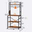 Baker's Rack with Power Outlet, Kitchen Storage Microwave Stand Coffee Station with 11 S-Shaped Hooks, 60 x 40 x 166.5 cm, Rustic Brown, Multi-purpose Storage Shelf for Kitchen, Dining Room & Study