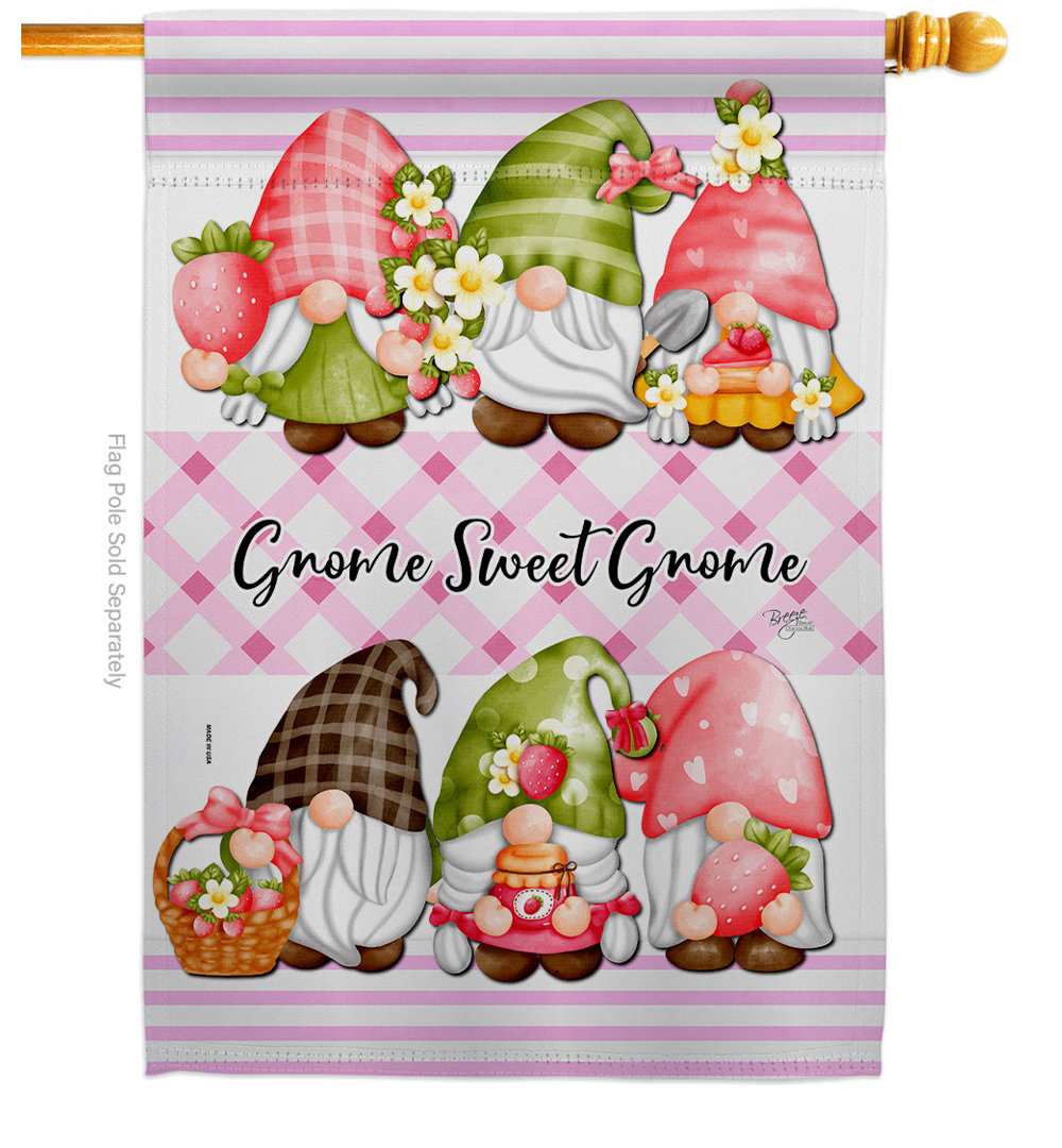 Gnome Sweet 2-Sided Polyester Garden Flag Breeze Decor 