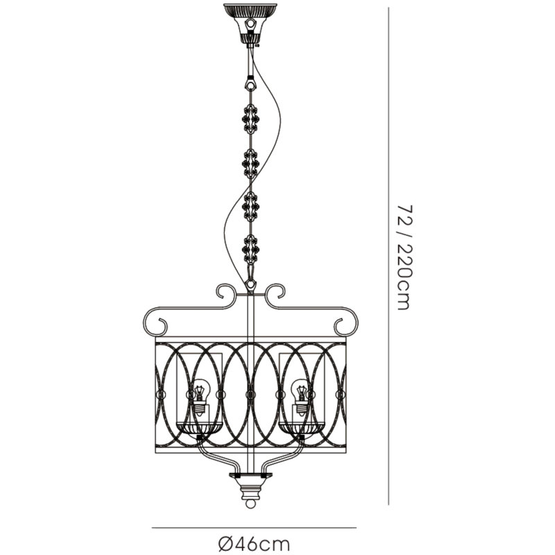 Muehlebach 1 - Light Black/Gold Lantern Pendant