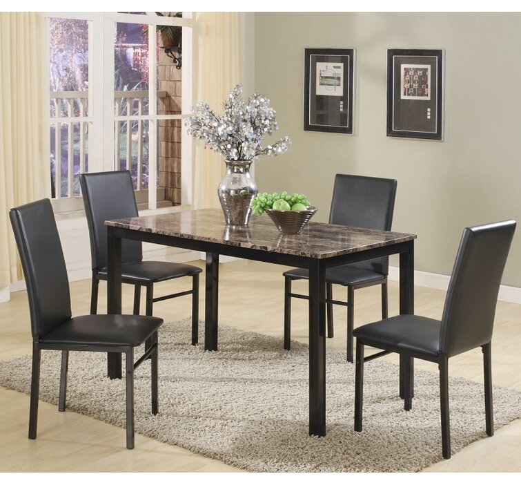 Noyes 5 - Piece Marble Top Dining Set