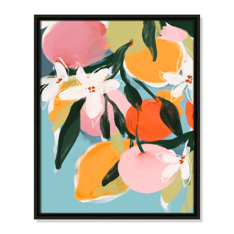 «Fruit Summer I Print» par Treechild, H 21,5 po x l 17,5 po, Flottant espresso