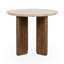 Table de bout ronde en travertin Idella