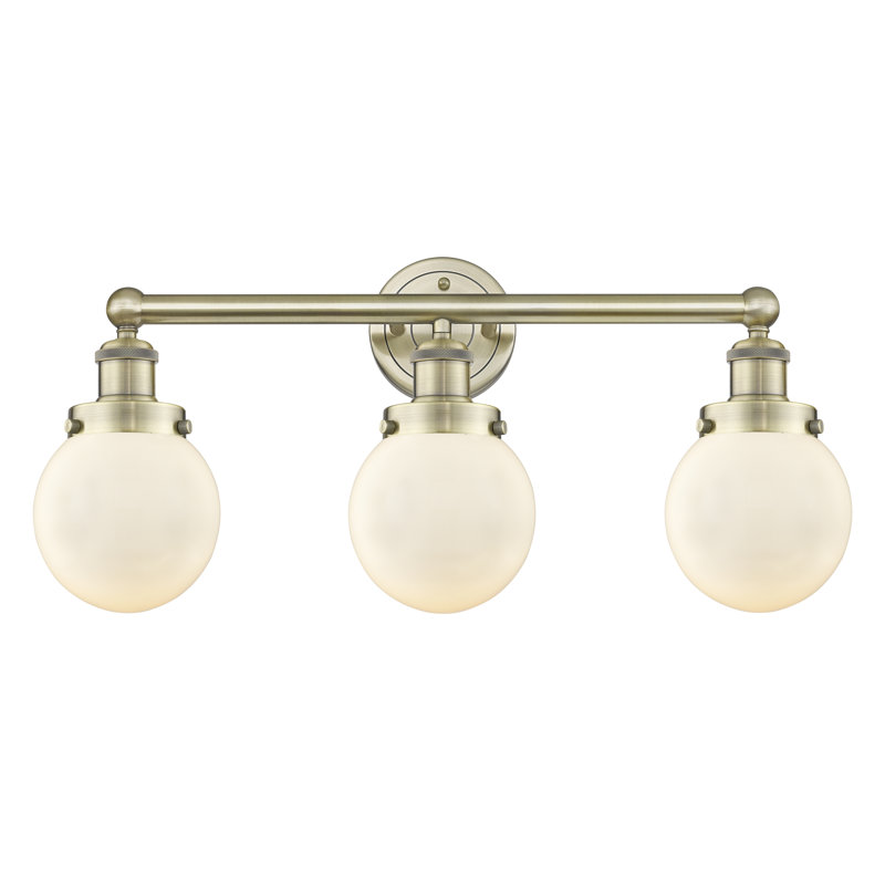 Alphonsa 3 - Light Dimmable Vanity Light, Matte White, Antique Brass