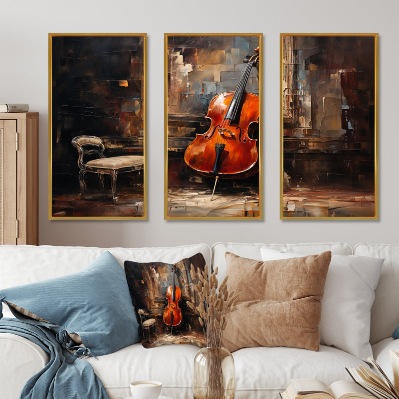 Ensemble de salon Cello Charisma, Cadre flottant doré, H 40 po x l 60 po x P 1 po