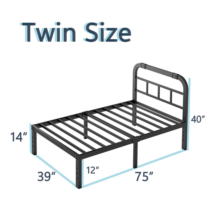 Structure de lit Kynnleigh, Lit simple, 14"