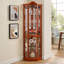 Armoire vitrée avec éclairage d'angle et vitrine d'angle