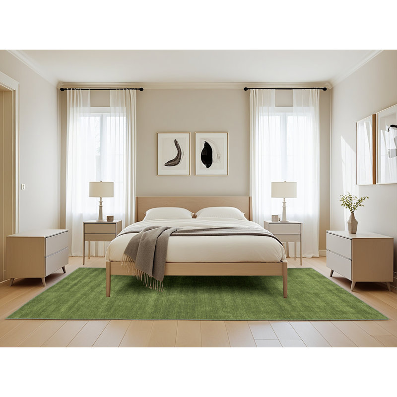 Tapis de zone vert contemporaine, Rectangle 5 pi x 8 pi