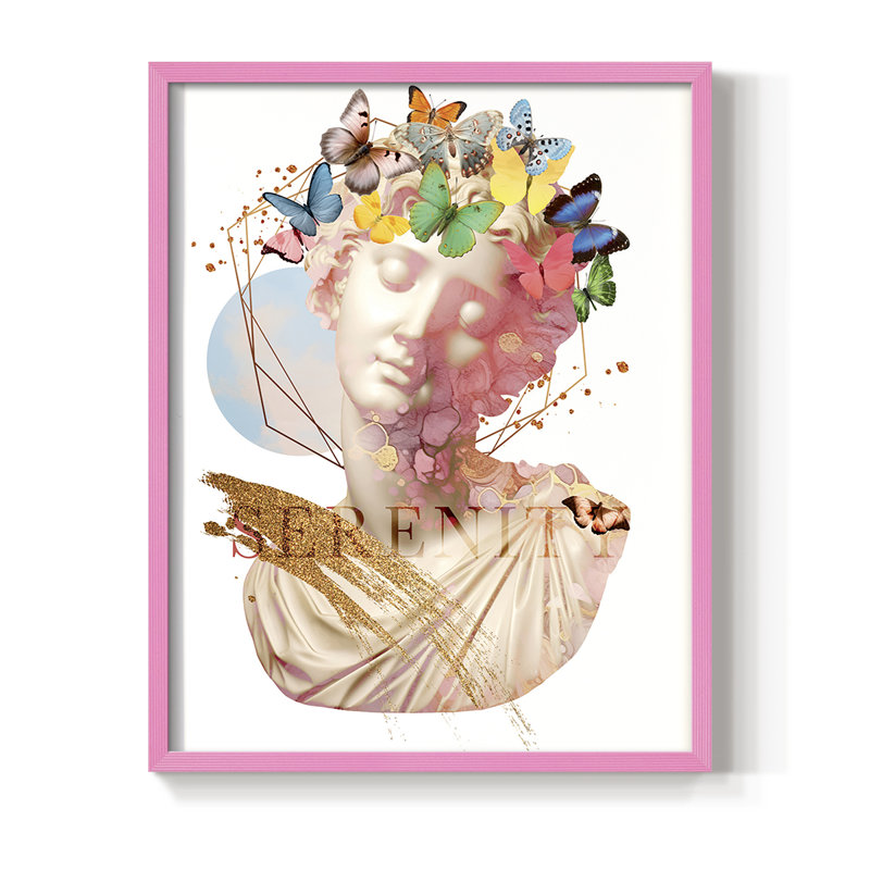 «Greek Goddess I», reproduction encadrée - bois massif, H 21 po x l 17 po, Rose
