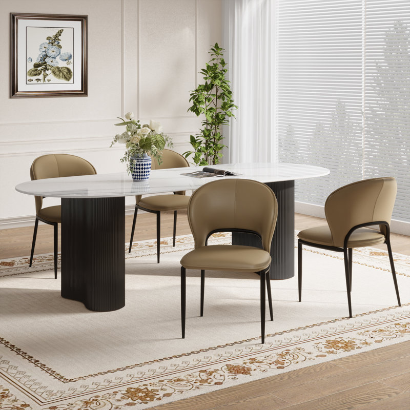 Modern 4-Leg Upholstered Chair(Set Of 4), 4, Brown