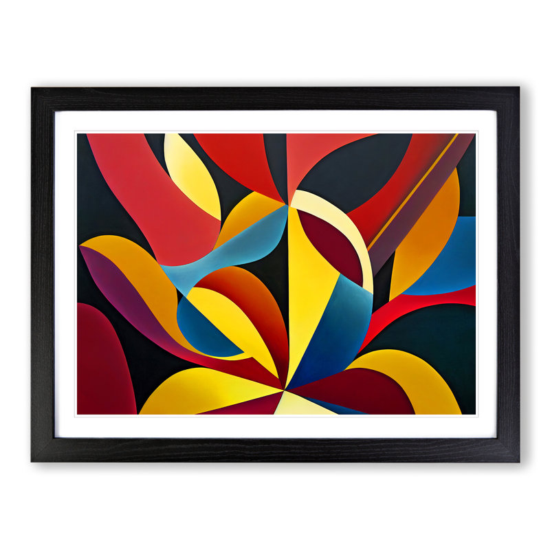 Breathtaking Modern Abstract 1 Piece Single Picture Frame Wall Art, 46cm H x 64cm W x 2cm D, Black Framed