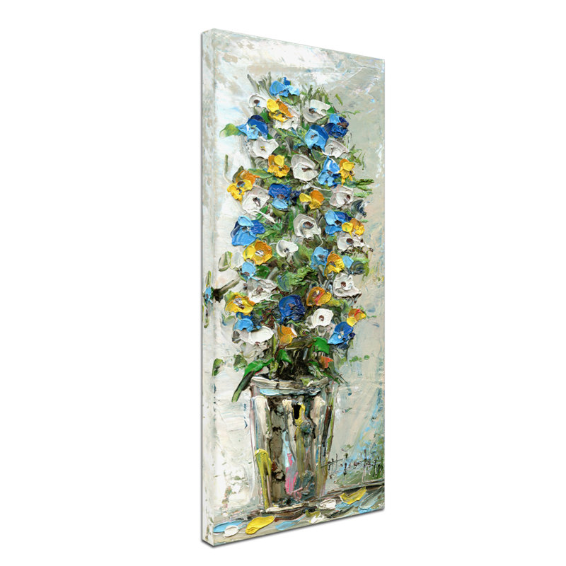 Printemps des fleurs dans un vase 2, reproduction d'art sur toile tendue, H 19 po x l 8 po x P 2 po