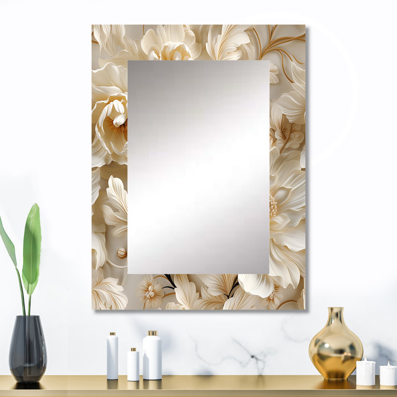 Motif victorien Knutson éthéré rococo Flourish - floral unique miroir mural, 32 po x 24 po