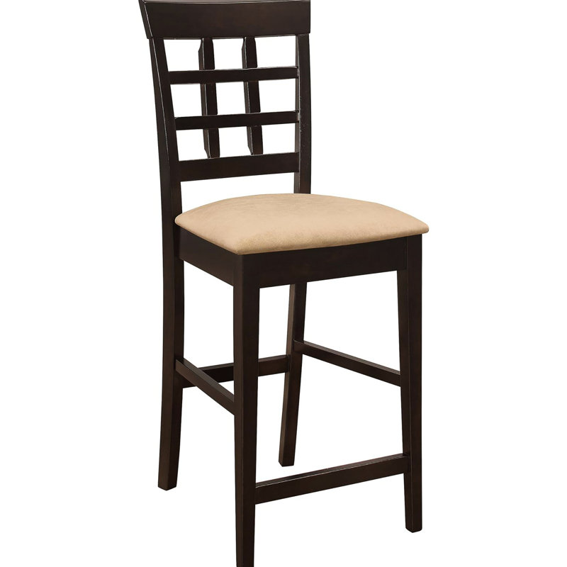 De 2 tabourets à hauteur de comptoir en beige et cappuccino - offre une option d'assise décontractée et 2 ajoute une touche d'élégance à votre salle à manger