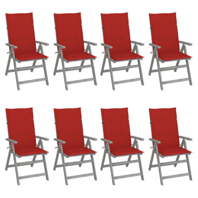 Chaise d'extérieur avec chaises inclinables d'extérieur en bois d'acacia massif