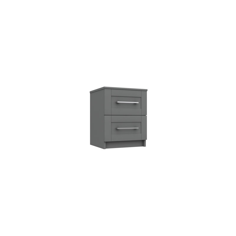 Niemeyer 38.3cm W Manufactured Wood Bedside Table, Dark Grey