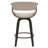 Mid-Century Modern Faux Leather & Bentwood 26" Counter Stool with Swivel- Mushroom & Walnut-542251043