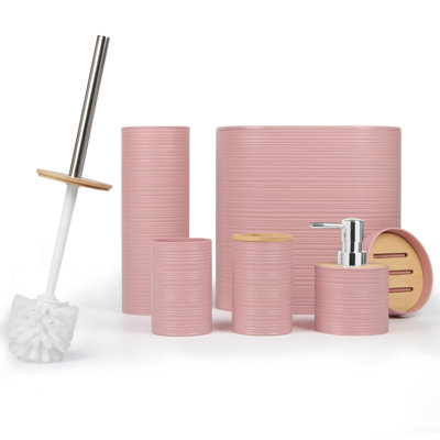 Ensemble de 6 accessoires de salle de bain, porte-brosse à dents, distributeur de savon, poubelle, porte-savon, porte-brosse à dents et porte-brosse de toilette