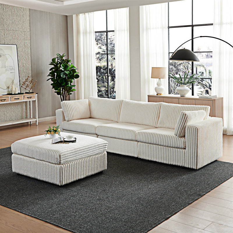 Modular Convertible Sofa With Ottoman