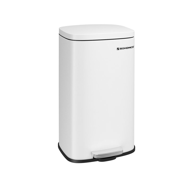 Steel Step On Kitchen Trash Can - 30L, White