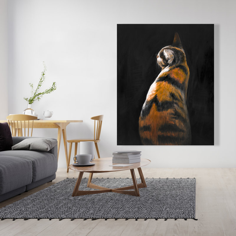 Chat tacheté - Toile moderne orange pour la maison | Reproduction d'art