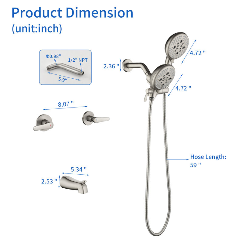Dual Function Complete Shower System, Brushed Nickel