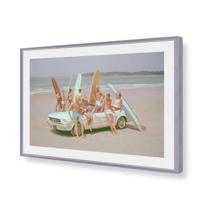 Impression d'art Surf Club Summer, H 17,25 po x l 21,25 po, Cadre de coin ouvert en chrome poli