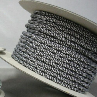 Ortonville 2Core Twisted Vintage Coloured 0.75Mm Braided Fabric Flexible Electrical UK Lighting Wire Cord / Cable