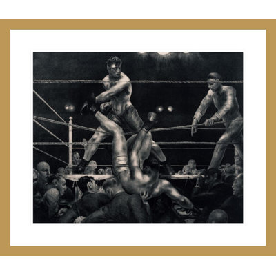 «Dempsey and Firpo» par George Wesley Bellows - Estampe numérique encadrée