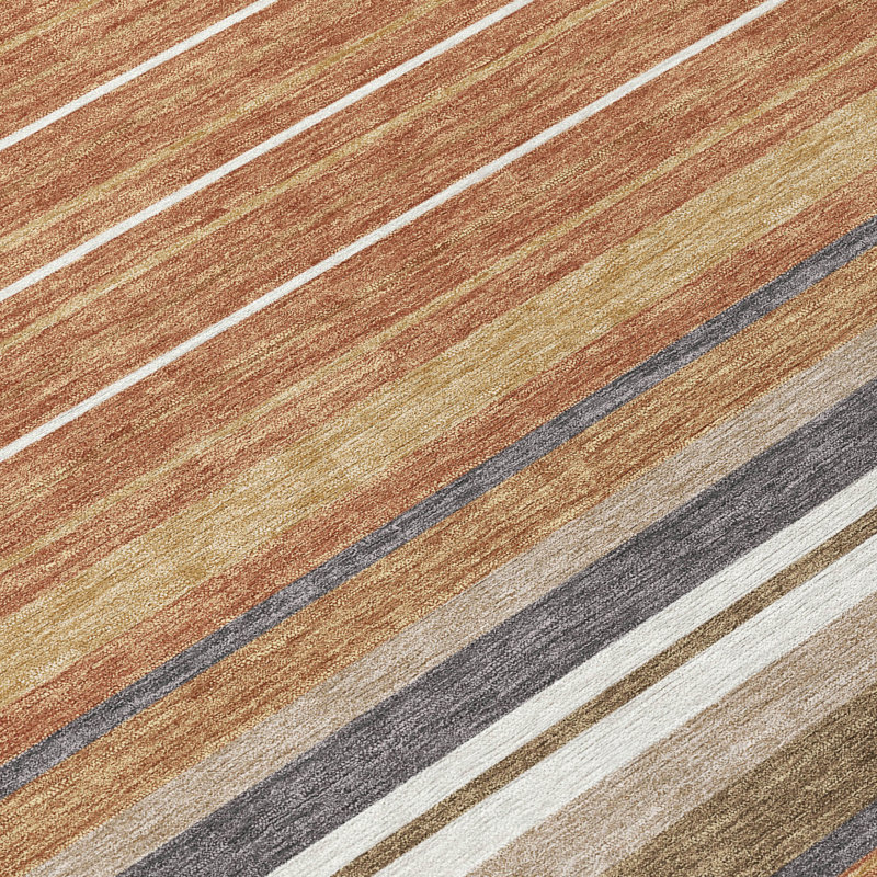 Machine Washable Indoor/Outdoor Chantille ACN2330 Stripes Rug, Rectangle 10' x 14'