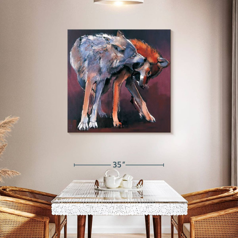 Crowle Two Wolves I, 39" H x 39" W