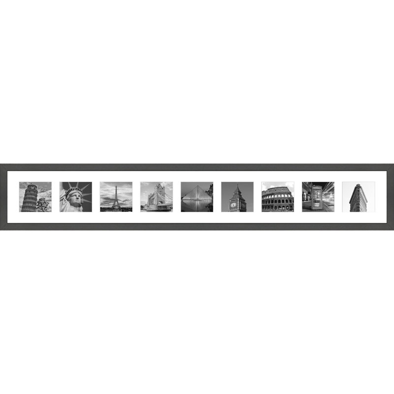 Larentia Wood Picture Frame with Mat, Dark Grey